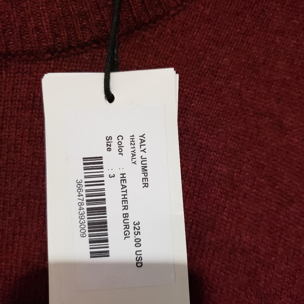 Ba&sh yaly wool yak sweater burgundy size L us 8 new with tag - Picture 6 of 9